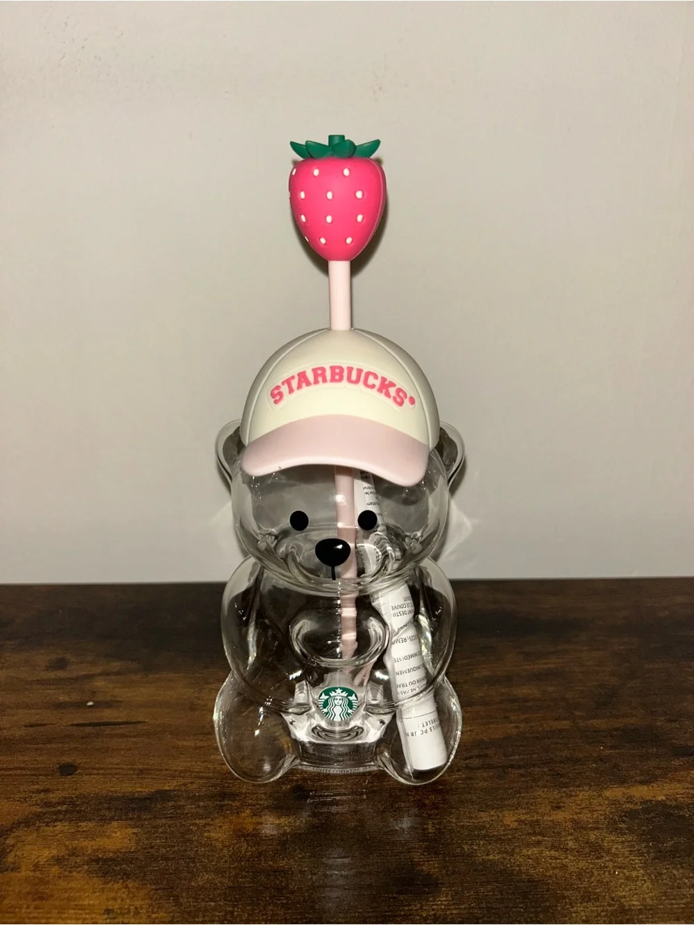 2026 Starbucks Bearista Bear Cup Strawberry Pink Baseball Hat AUTHENTIC